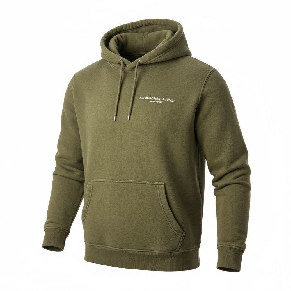 Abercrombie & Fitch Mens M Olive Green Soft Fleece Hoodie Sweatshirt Pullover